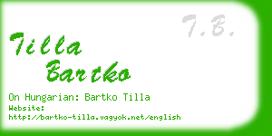 tilla bartko business card